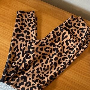 Leopard Print High-Waist Leggings - Tan/Black